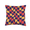 Twisted Checkerboard Pattern Chess Cute Boho Wavy Checkered Throw Pillow