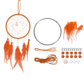 PATIKIL DIY Dream Catcher Kit, Making Dream Catcher Supplies Wall Hanging Handmade Dream Catcher Kits for Beginner Style 3, Orange