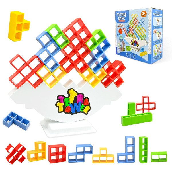 ZITUZY 48 Pieces Tetra Tower, Tetra Tower Game, Tetra Tower