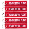 REMOVE BEFORE FLIGHT Keyring, Red / Pack of 5