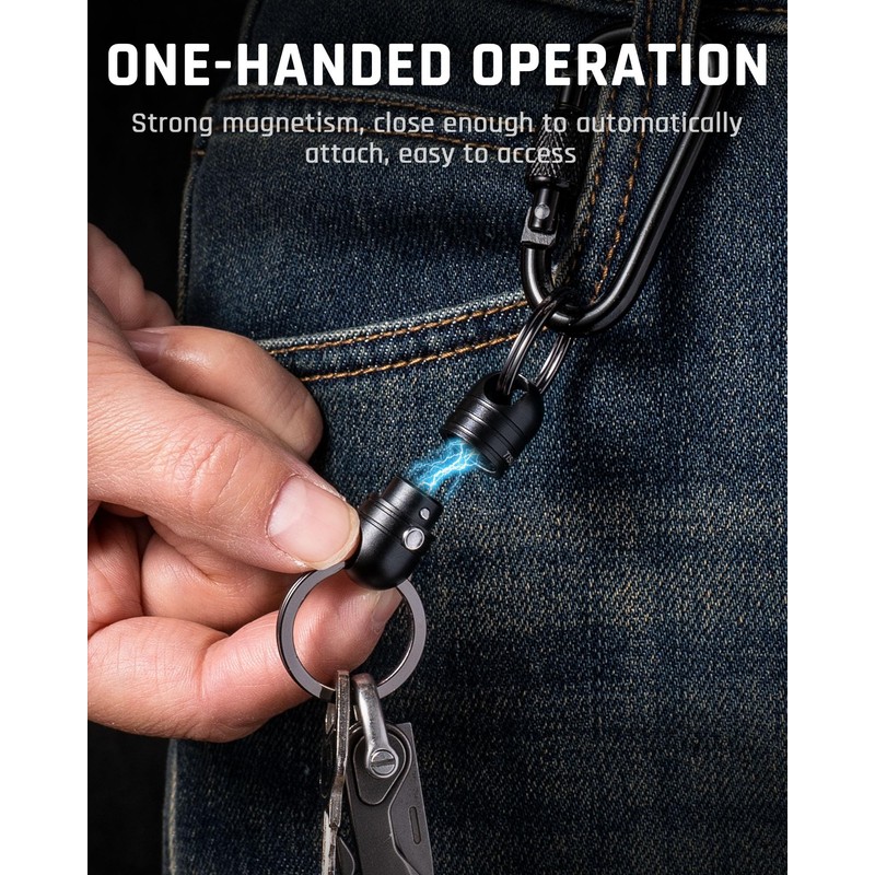 TISUR Quick Release Keychain, Magnetic Key Holder Connector, Detachable Key