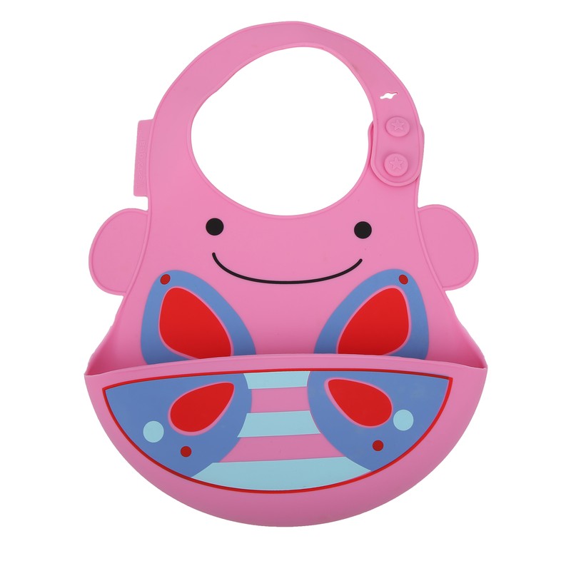 Silicone Cartoon Pattern Baby Bib Infant Waterproof Adjustable Portable Eating