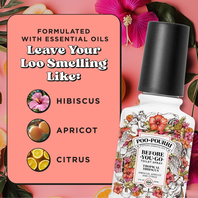 Poo-Pourri Before-You-Go Toilet Spray, Tropical Hibiscus, 2 Fl Oz -