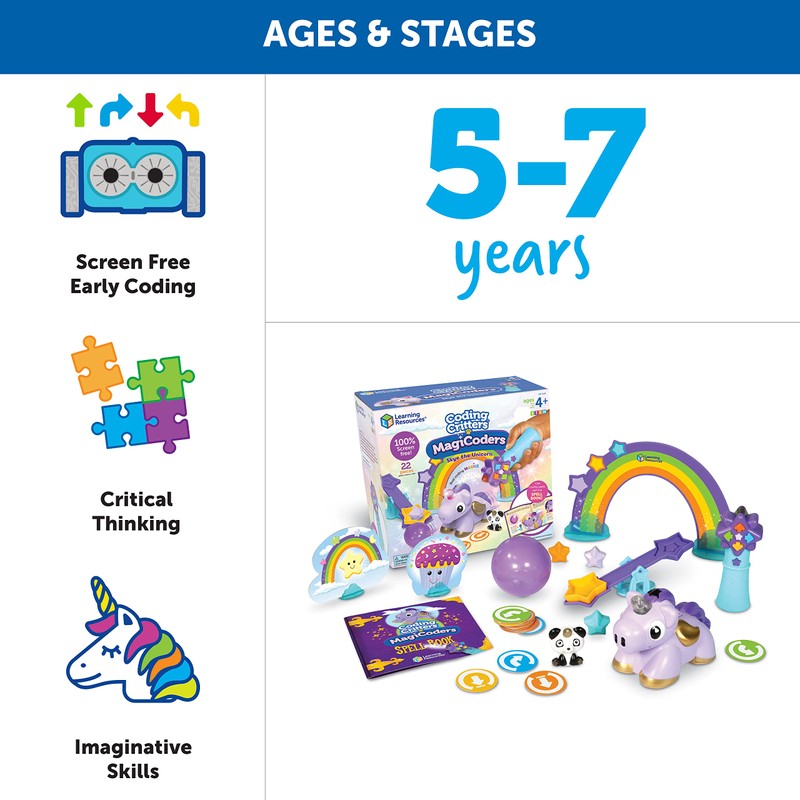 Learning Resources Coding Critters MagiCoders: Skye the Unicorn, Screen-Free Early