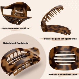 8pcs Plana Pinzas para Cabello, Espléndida Grandes Bonitas Sujeción Fuerte y Antideslizantes Cómodo Curvo Cabello Grueso Accesorios, Mujeres y Niñas Regalos de Cumpleaños