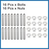 A ABSOPRO 16pcs Stainless Steel Exhaust Manifold Bolt Stud Hardware