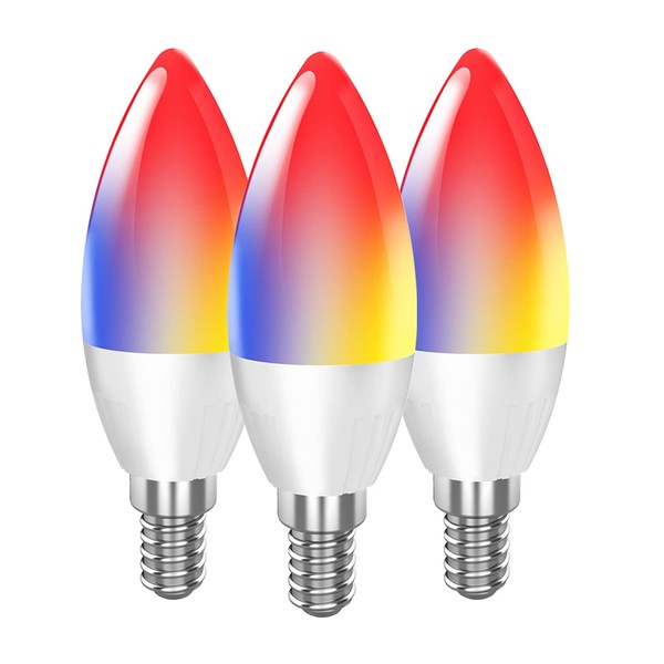 DOGAIN LED Candelabra Bulbs E12 Base, Color Changing and Dimmable