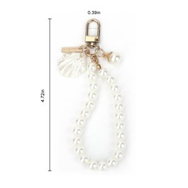 SHTALHST Pearl Keychain,Shell Keychians,Car Keychain, Wristlet Keychains,Keycharm Accessories for Christmas,Birthdays,Valentine's,Mother's Day or Gifts for Wife,Girlfriend or Friends