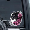 2PC Black Panther & Pink Peony Vinyl Decals 4.72"x5.12" Waterproof,
