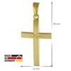 trendor Cross Pendant with Chain Gold on Silver for Men