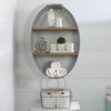 Oakrain Towel Rack with Wood Shelves, Galvanized Wash Tub Rustic