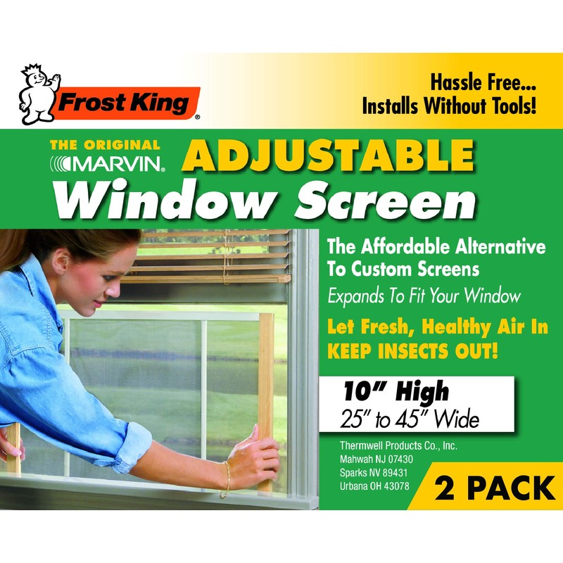 Frost King 2AWS1045 WB Marvin Adjustable Window Screen, 10in High