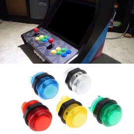 EMSea 5PCS 28 mm Arcade LED Buttons Compatible with Arcade Console Wooden Consoles Metal Panels and with All Types of Anime Consoles
