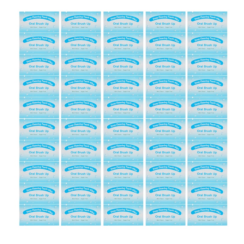 50pcs Disposable Finger Teeth Wipes Travel Portable Cleaning Dirt Removal