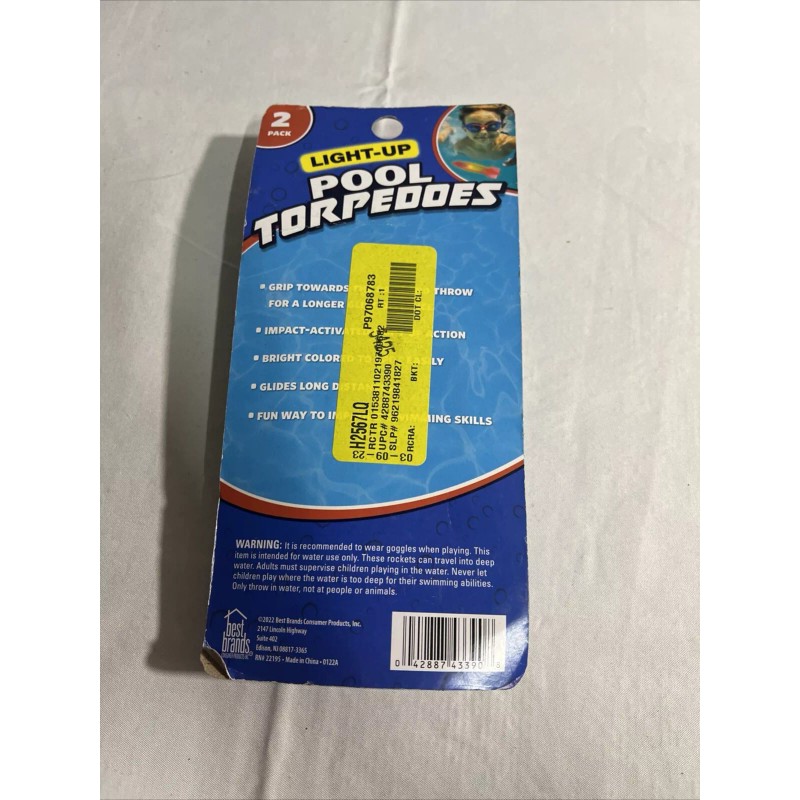 Light Up Pool Torpedoes Orange/blue