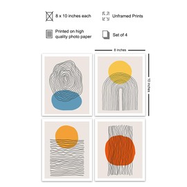 Modern art Geometric Wall Decor - Minimalist Wall Art - Contemporary art - Gallery Wall Art - Line art - Abstract art - Collage Wall Decor - Mid-century modern Wall Decor - Black Orange Yellow Blue