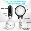 Compact Magnifying Glass with Lights,45X 10X 5X Small Handheld Lighted