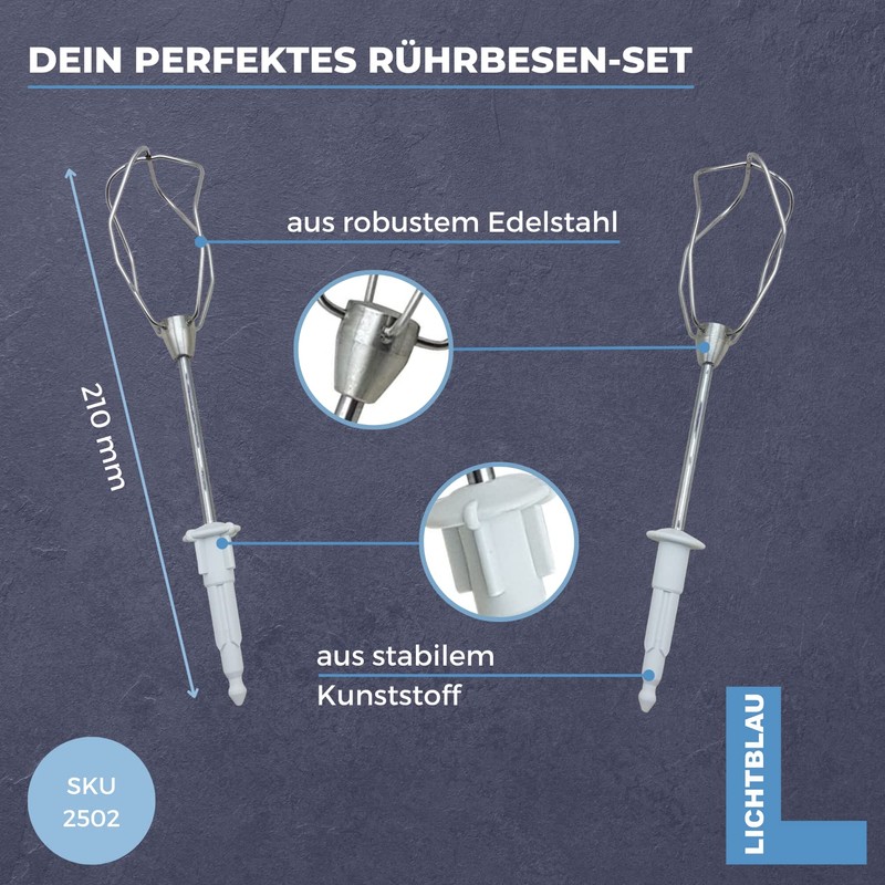 Lichtblau Whisk 653471 for Bosch Hand Mixer I Replacement Whisk