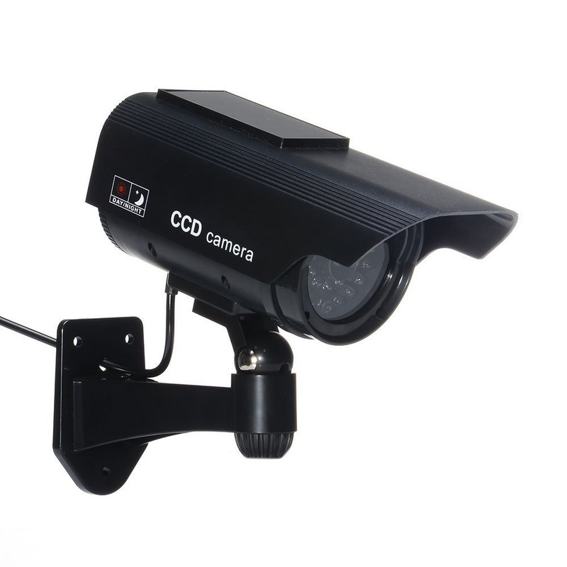 Tech Traders Waterproof Black SOLAR Dummy/Fake CCTV Security Camera/Outdoor Camera