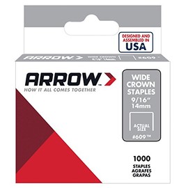 Arrow Fastener 609 Wide Crown Swingline Style Heavy Duty 9/16-Inch Staples, 1000-Pack