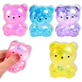 4 Pcs Little Bear Squishy Toys Set, Stress Relief Toy Ball Sensory Toys Relaxation And Stress Relief For Anxiety Relief, Squishy Fidget Toys for Kids, And Office Desk Decor Birthday Gifts For Children