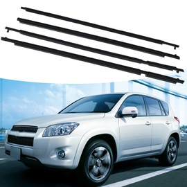 SEBLAFF Black 4PCS Weatherstrip Window Moulding Trim Seal Belt Replacement for RAV4 2006 2007 2008