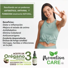 Aceite De Orégano Y Coco Extra Virgen Orgánico 30 Ml