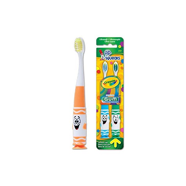Sunstar Butler 232PY Gum Toothbrushes Pip-Squeaks Ultra Soft 12/Bx
