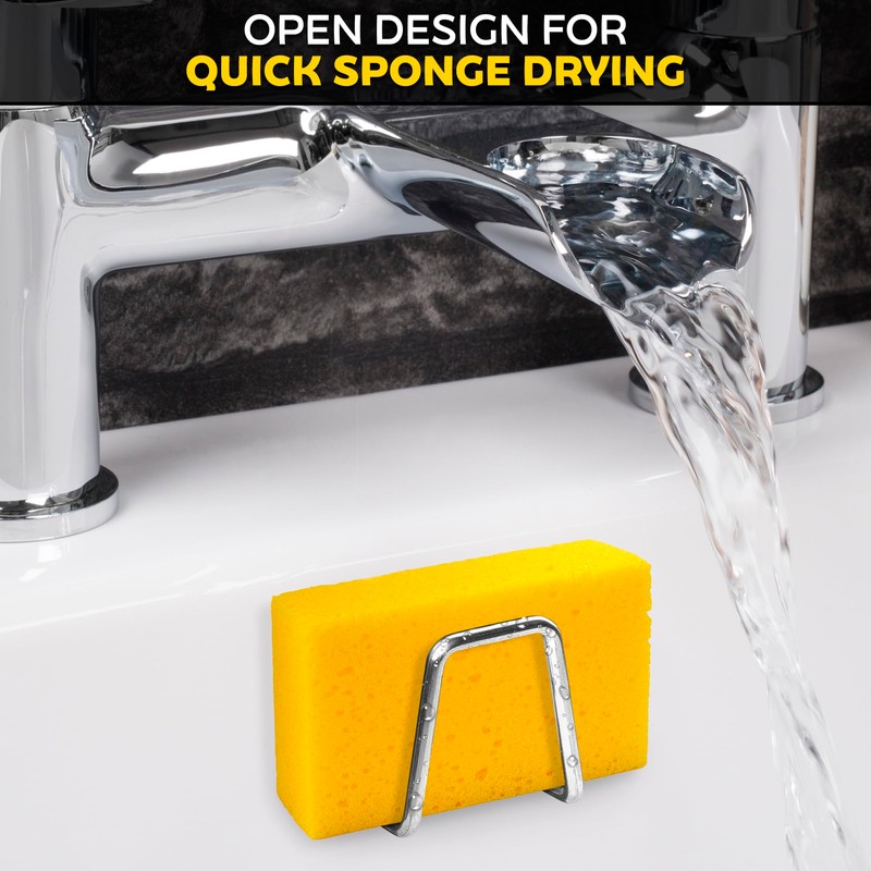 Stainless Steel Sponge Holder for Kitchen Sink – Compact &