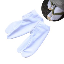 SUNTRADE Japanese Tabi Socks Two-Toe Socks V-Toe Slip-Proof Socks Kimono Anime Cosplay White (M(6-7.5))