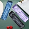 Reusable Travel Utensils Set with Case, 3 Sets Wheat Straw