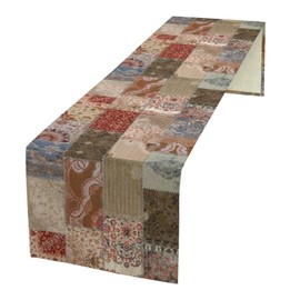 Boho Bohemia Style Table Runner, Retro Flower Country Rustic Farmhouse Colorful Geometry Kitchen Dining Table Decoration for Home Party Decor 13x36 in