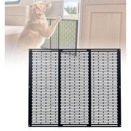 Toplamper RV Screen Door Protector Heavy Duty Camper Screen Door Guard w/Screw Mount Powder-Coated Pet-Resistant Mesh Prevents Dogs Scratching, Screen Protector for RV Entry Doors (Patent Design)