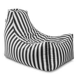 Jaxx Juniper Outdoor Bean Bag Patio Chair & Poolside Lounge, Black & White Striped