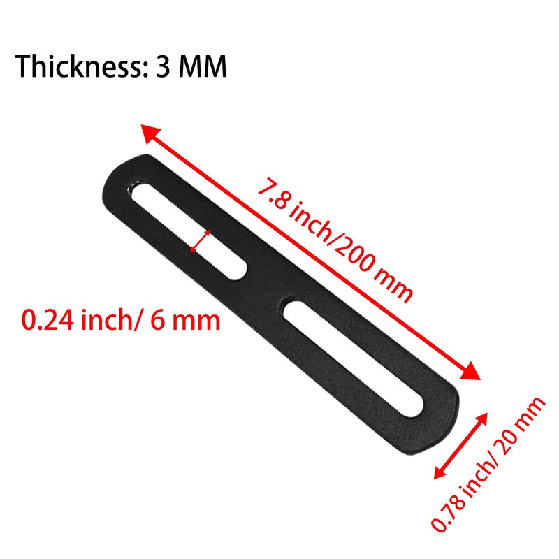 AUXBC 4 PCS 7.8" Black Flat Mending Plate Support with