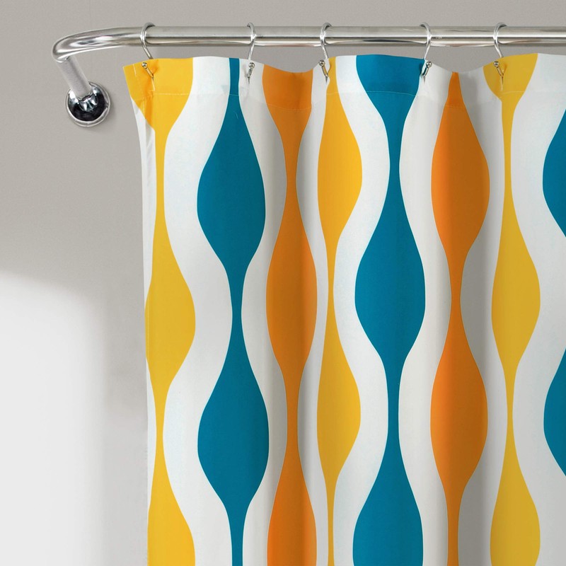 Lush Decor Mid Century Geo Shower Curtain, 72" x 72",