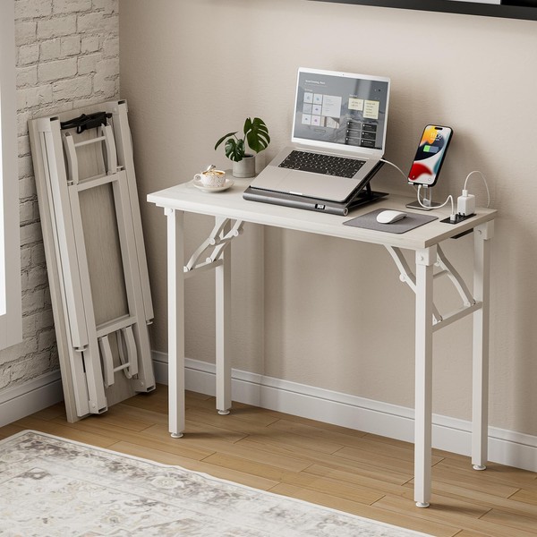 Frylr Small Folding Computer Desk – 35.8 Inch Portable Table