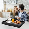 Kaukinye Bamboo Bed Tray Table with Foldable Legs, Breakfast Tray,
