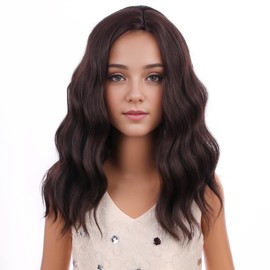 PATTNIUM Kids Dark Brown Wig Girls Short Curly Wavy Brown Wig Child Mixed Brown Wigs Cosplay Party Heat Resistant Synthetic Hair Wigs
