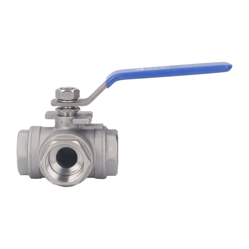 3 Way Ball Valve 1in 304 Stainless Steel Female T