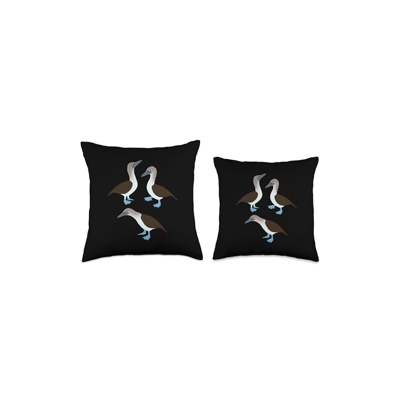 Funny Sitting Blue-Footed Booby Bird Throw Pillow