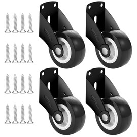 4 Stück Torlaufrolle für die untere Tür - Unteres Türstützrad Gefederte Torräder für Anti-Drop-Tür-Bodenstützrad, Rubber Gate Rad Federbelastete Lenkrolle Rostfrei Leiser Lauf mit Schrauben (50*20mm)
