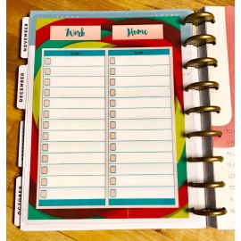 Handmade Work Home Daily To Do Notes Dashboard Insert for use with HAPPY Planner