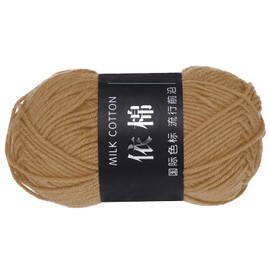 MECCANIXITY 1 Skein Cotton Yarn, 60% Cotton, 40% Acrylic Knitting Yarn for Crocheting Each of 50g/1.76oz(Per Skein 80m/87.5 Yard) /Light Brown