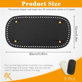 Realand 2Pcs Oval Large Size Purse Bottoms for Crocheting, with Holes for DIY Bag Shaper, Leather Purse Making Supplies, Crochet Basket Bottoms for Crochet Base