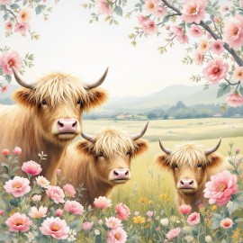 Handmade Highland Cow Decoupage Rice Paper For Ornament-Wood Art  A4 1 Sheet