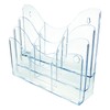 Deflecto 47631 Three-tier docuholder organizer with 6 removable dividers, clear