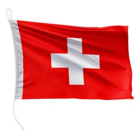 FLAGLY Premium Boat Flag Switzerland 20 x 30 cm - 115 g/m² Fabric Weight - Printed, Robust with Knit & Loop, Boat Accessories Motor Boat (20 x 30 cm - Switzerland)