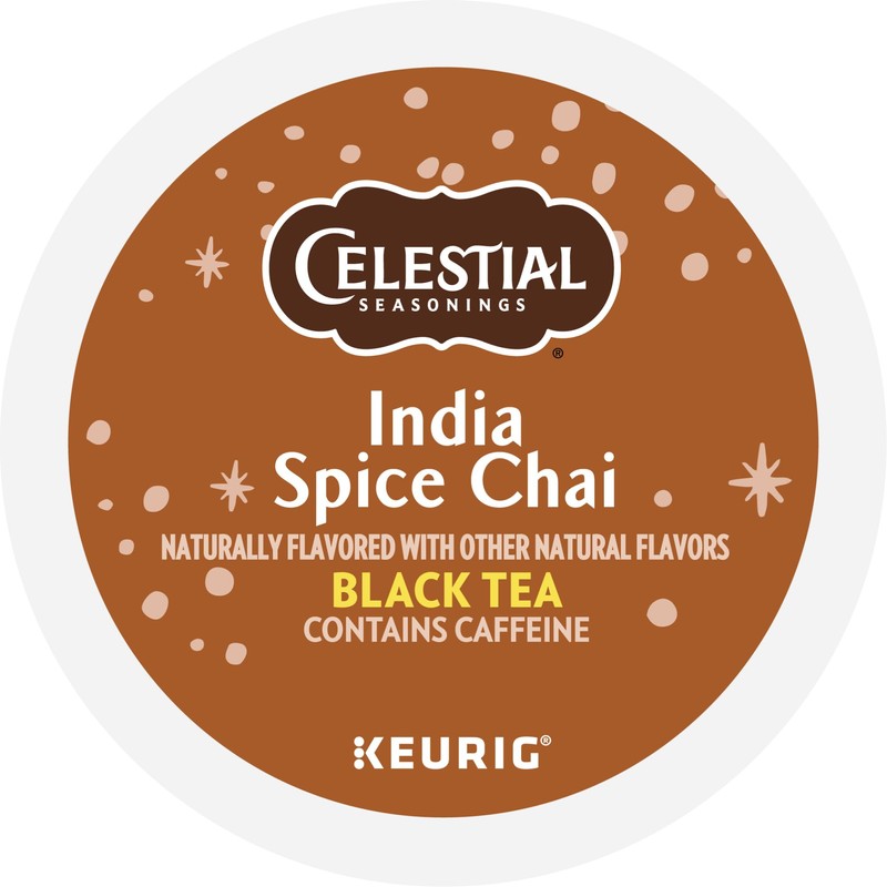 Celestial Seasonings India Spice Chai Black Tea, Single-Serve Keurig K-Cup