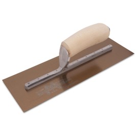 MARSHALLTOWN PermaShape Finishing Trowel, 12 x 4 Inch Flat Golden Stainless Steel Concrete Tool, Made in the USA, 62GSFP